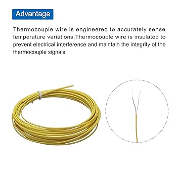 Amazon | uxcell 2x0.3サーモ カップルワイヤー ブレードPTFE