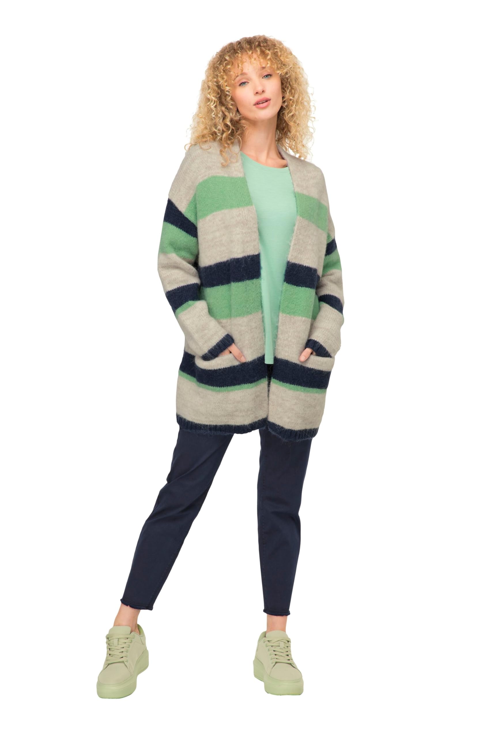 Laurasøn Strickjacke, Multicolor, offene Form, Langarm 822152