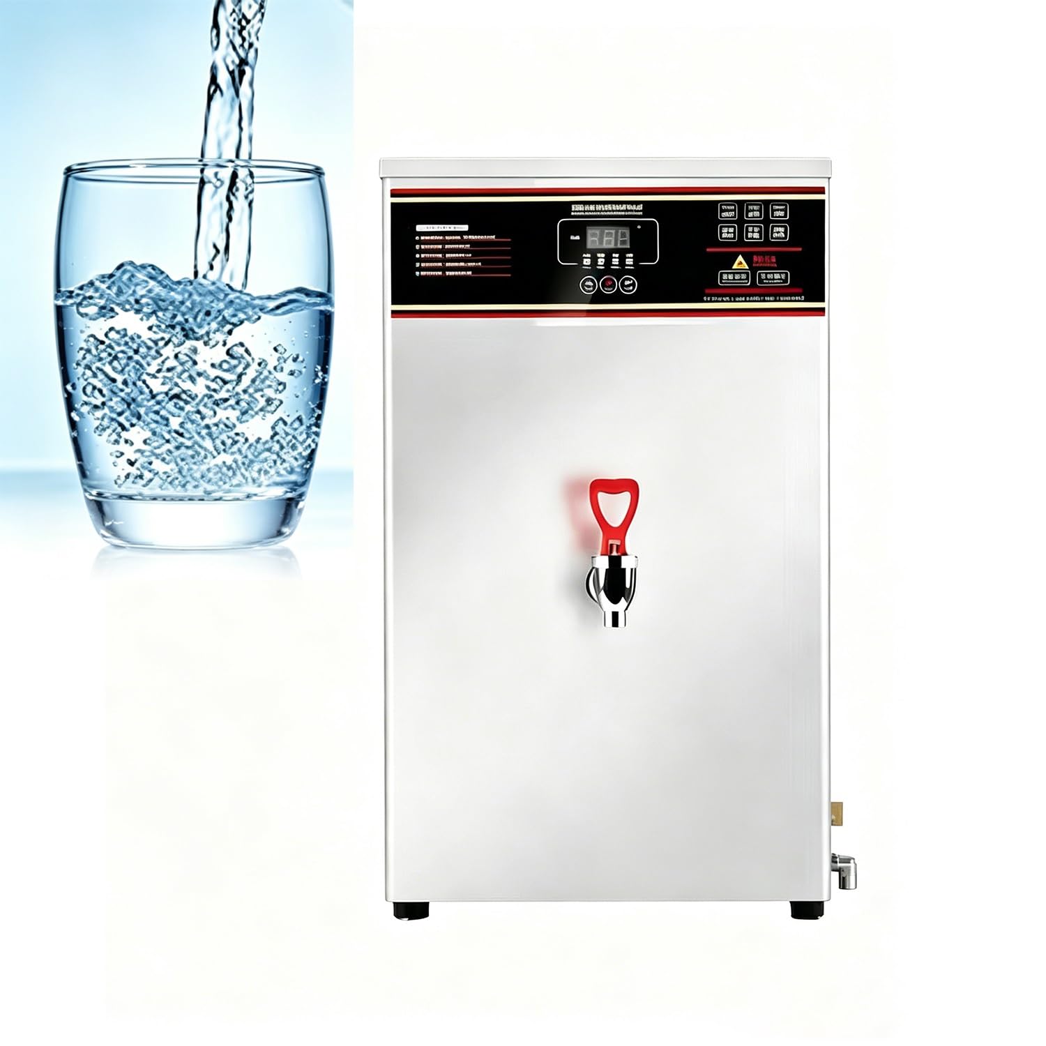 Distributeur D'eau Chaude Avec Chauffe-Eau À Paliers, Filtre Intégré En Acier Inoxydable, Réservoir Interne De 35 L, Remplissage Automatique, Débit De 85 L/H(Silver,1)