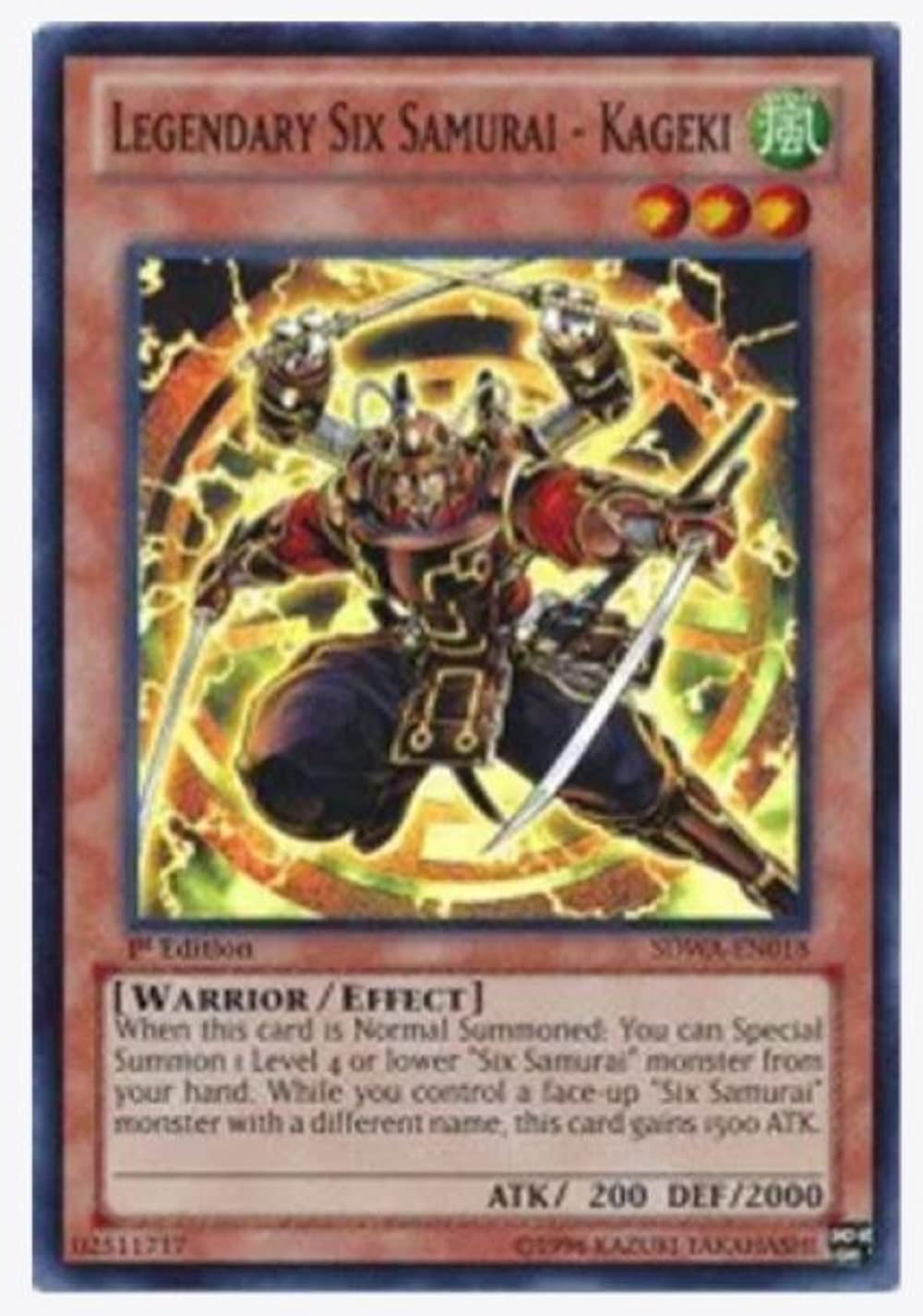 Amazon.com: yugioh - Legendary Six Samurai - Kageki SDWA-EN018 1st
