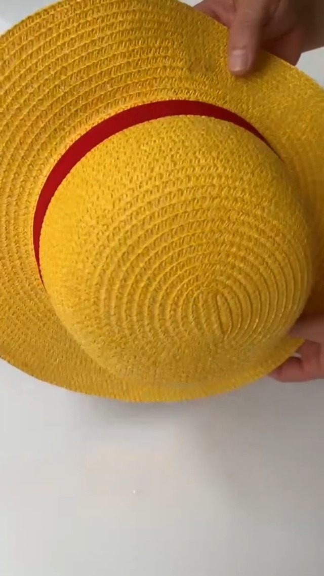Chapeau De Paille Anime Luffy - Cosplay One Piece | Taille Unique Enfant/Adulte | Cordon Élastique Inclus