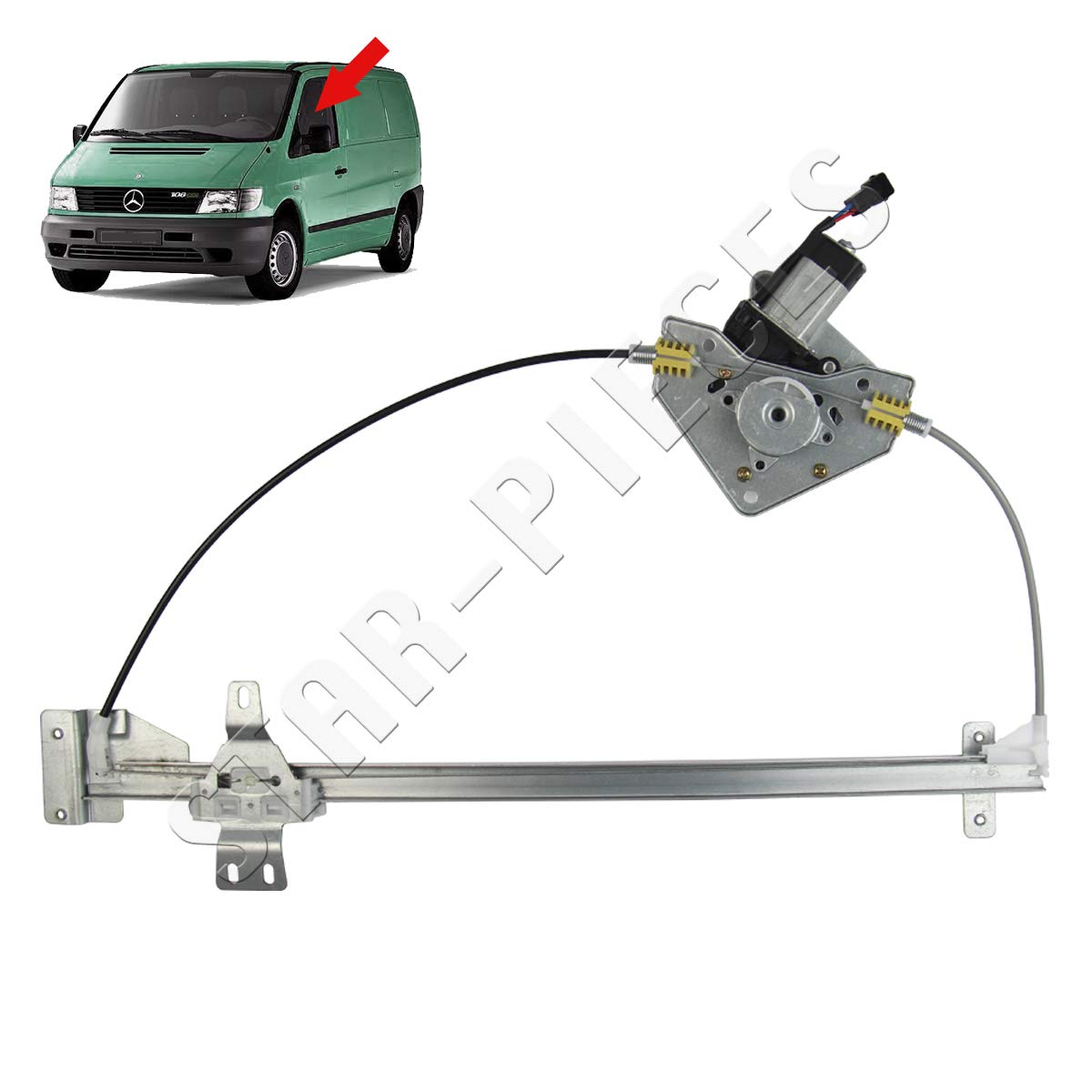 STARKIT PERFORMANCE Alzacristallo compatibile per Vito W638 (1996-2003) CON MOTORINO. ALZAVETRO ANTERIORE SINISTRO (guida) 6387200146