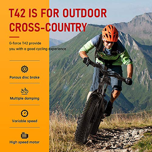 G-Force Folding Electric Bicycle, 20-inch 4.0 Fat tire, Detachable Battery, 7-Speed Gear City Commuter Electric Bicycle.