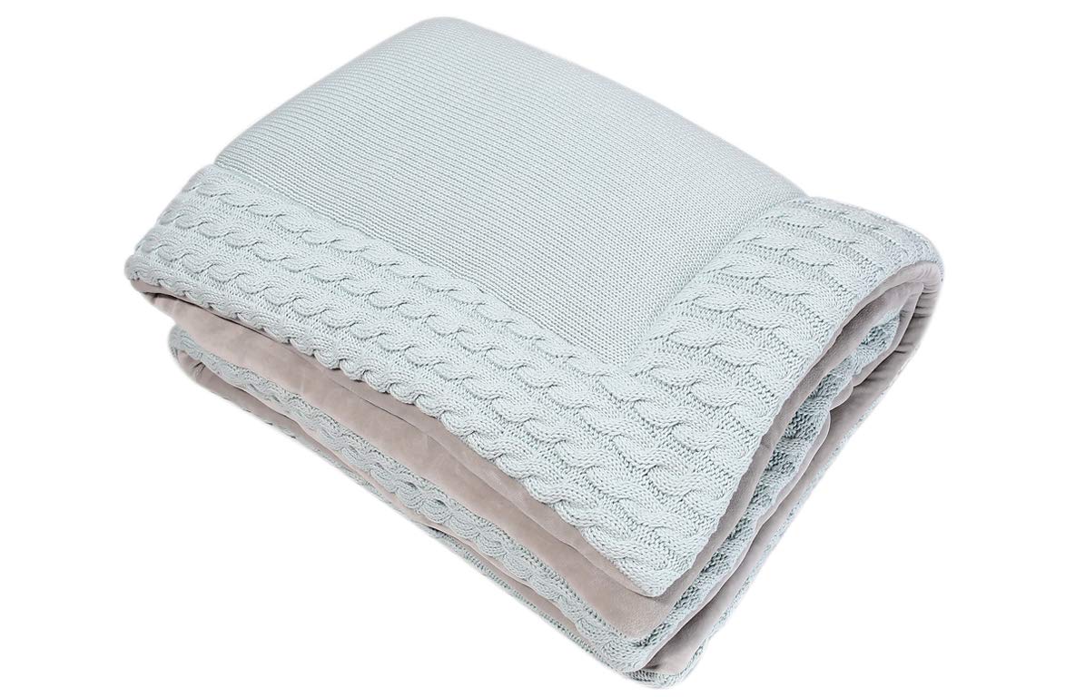 Kindsgut Tapis de Parc et d'Éveil Bébé Coton Bleu Ciel, 70x100 cm