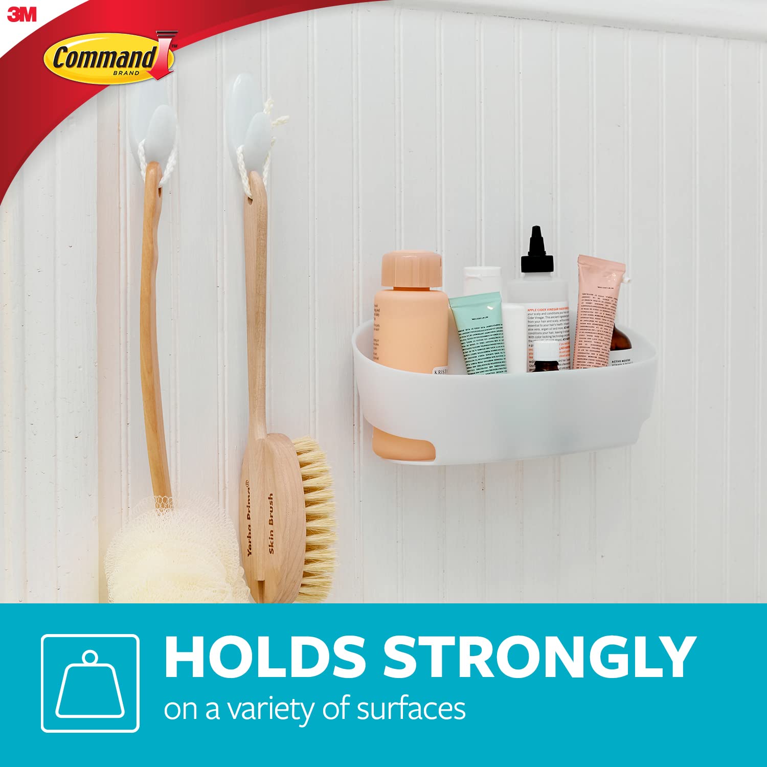 3M CMD-CDY Kommando-Caddies [abnehmbar]: Shower Caddy with Water-Resistant Strips (Klar gefrostet)