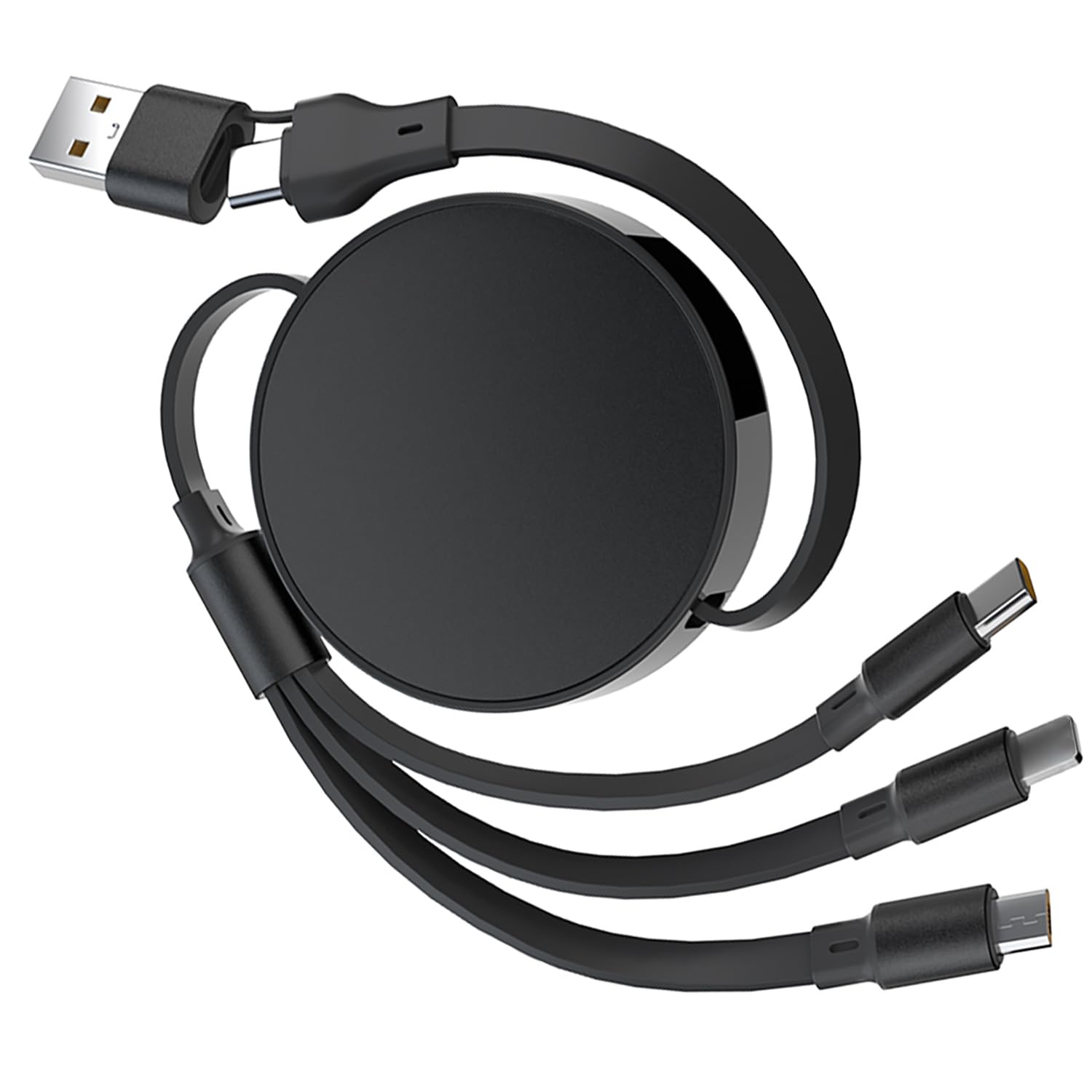 Qreninv 100W Multi Cavo di Ricarica USB A/C, 6 in 1 Retrattile Multiplo Ricarica Rapida Cavo PD3.0 con Phone Micro USB Tipo C Porta per 16 Pro,16 Plus,Tablets,MaBook,Pad,Galaxy