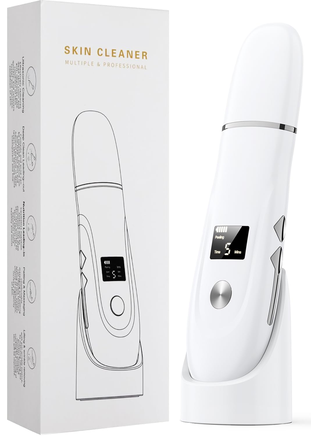 Amazon.co.jp: ウォーターピーリング 美顔器 1台6役 超音波ピーリング 