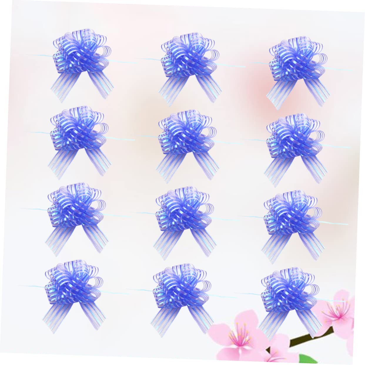 Operitacx 36pezzi Fiocchi Decorativi Per Matrimoni e Feste Da Coccarde Tulle Blu Per Decorazioni Festive e Regali Per Allestimenti Di Auto Sacchetti e Vasi