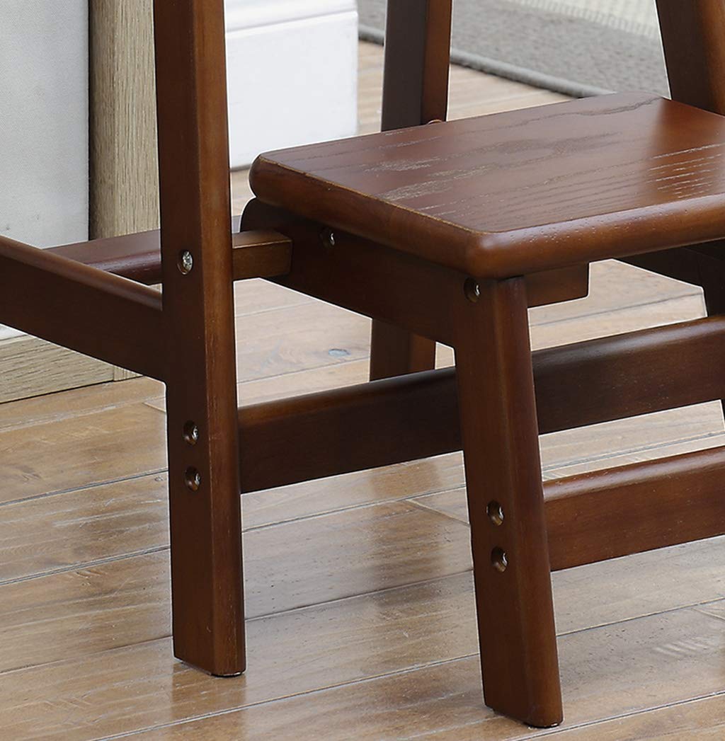 2 Pasos Taburete de Escalera Plegable Escalera Interior de Madera Silla de Cocina Taburete de Paso para Adultos Niños Multifuncional Flor Rack/Banco de Zapatos, 150 kg