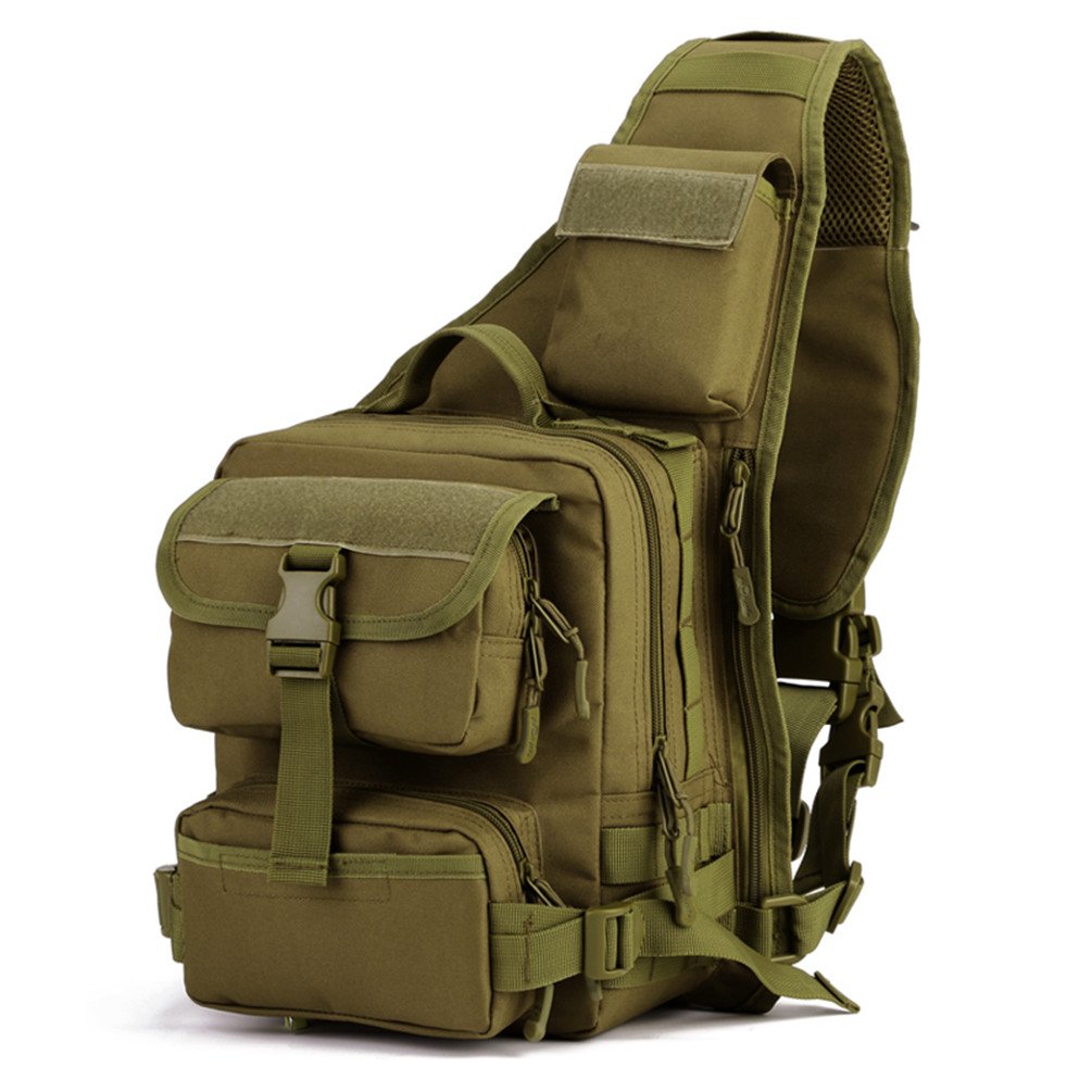 Protector Plus UNISTRENGH Tactical Military Daypack Sling Chest Pack Bag Molle Laptop Backpack Large Shoulder Bag Crossbody Duty Gear For Hunting