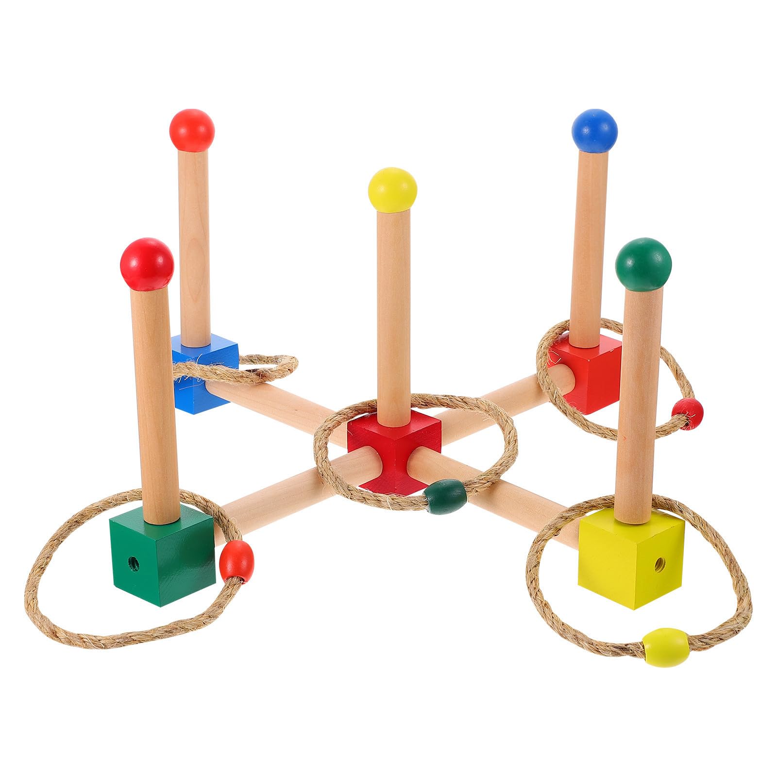 Toyvian Garten Quoits Satz für Interaktives Ringwurfspiel zur Konzentration und Koordination Outdoor für Draußen Zufällige Farbe