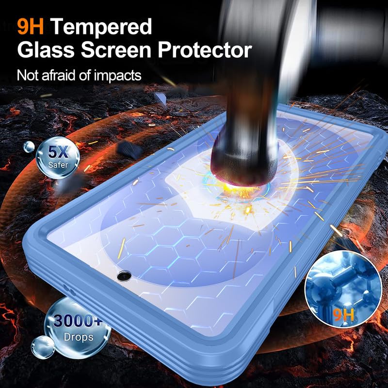 Image of LuxuryKase Shockproof Front & Back Cover for Samsung Galaxy S26 Plus with Full Body Protection | Strong Grip | Camera & Screen Guard | Wireless Charging Support | Durable TPU+PC Design - Blue