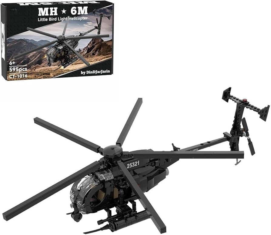 Amazon.com: WOWOBONTOY MH-6 Little Bird Helicopter Model, 595PCS