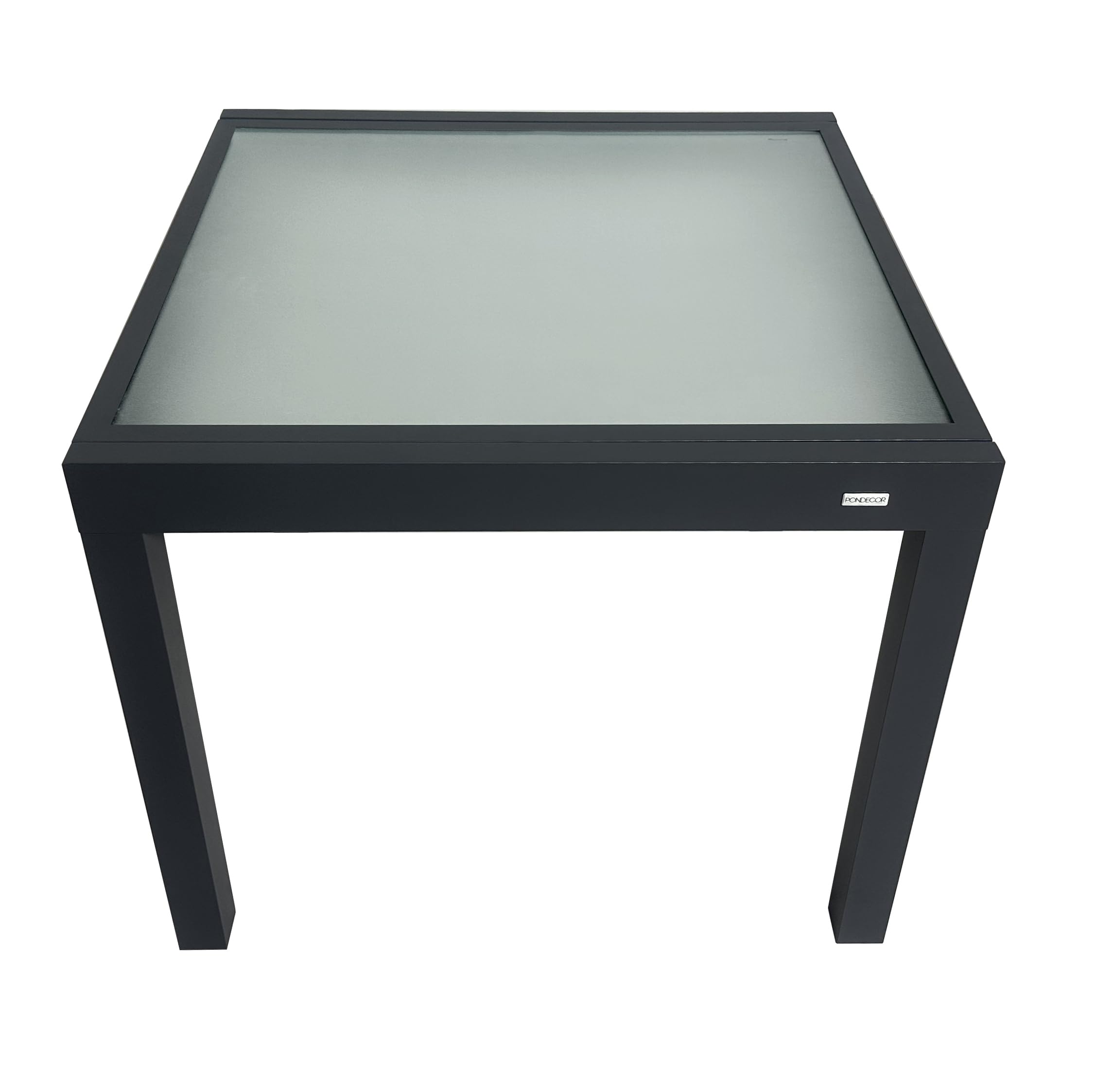 MOMMA HOME Mesa Extensible Jardin Aluminio y Cristal Templado Mesa Comedor Cuadrada Extensible de Exterior Al Aire Libre 4-6 Personas Medidas 90/180x90x74H cm (Gray)