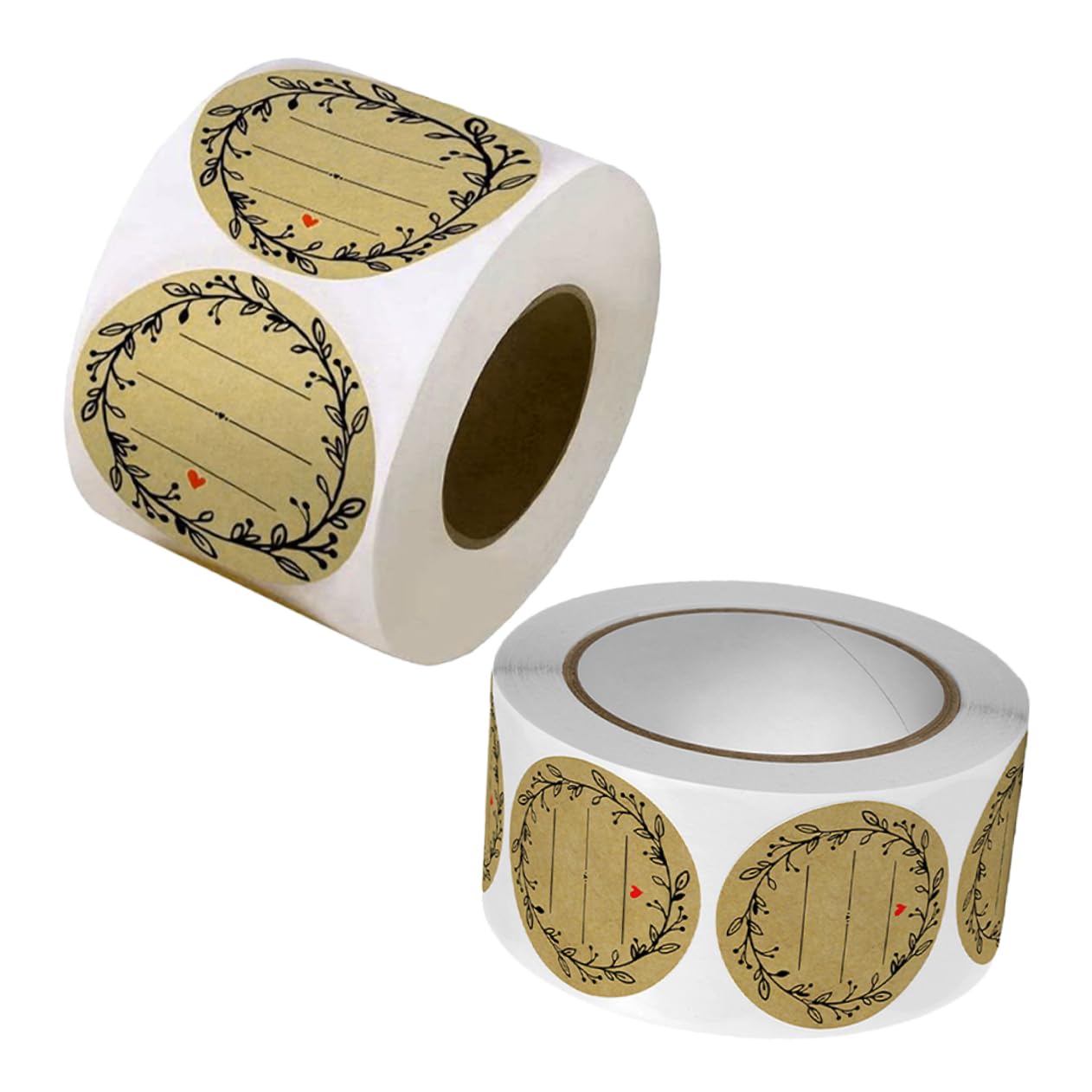 jojofuny 4 Ensembles Autocollants D'étiquettes Auto-adhésives Mignon Stickers Remercier Autocollants Multi-usages Autocollant Étiqueter Papier Kraft 2 Rouleaux*4