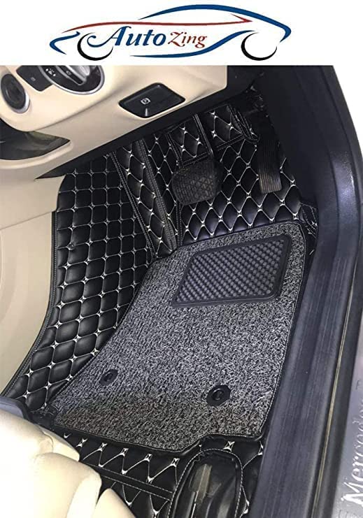 AutoZing 7D Car Floor Mats for New Ertiga 2022 Luxury Leather Double