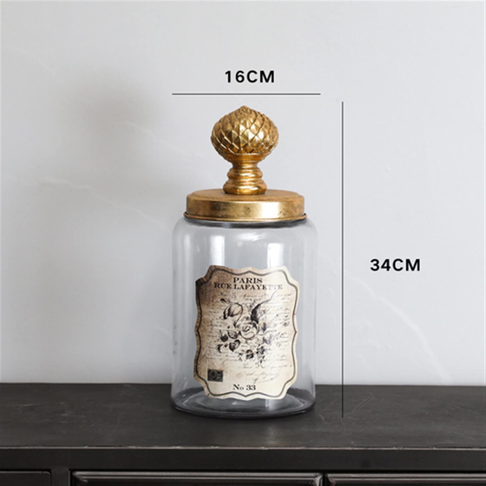Botes para Alimentos Frascos de vidrio americano con sello de tapa Dispensador de cereales retro decorativo caramelo bocadillos Tanque de almacenamiento Decoración del hogar adornos de decoración Bote