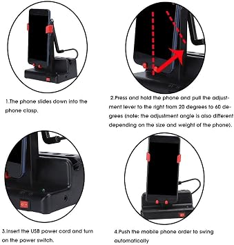 Automatic Mobile Phone Shaker with Steps Counter and Pedometer, Left Right Swing, Red