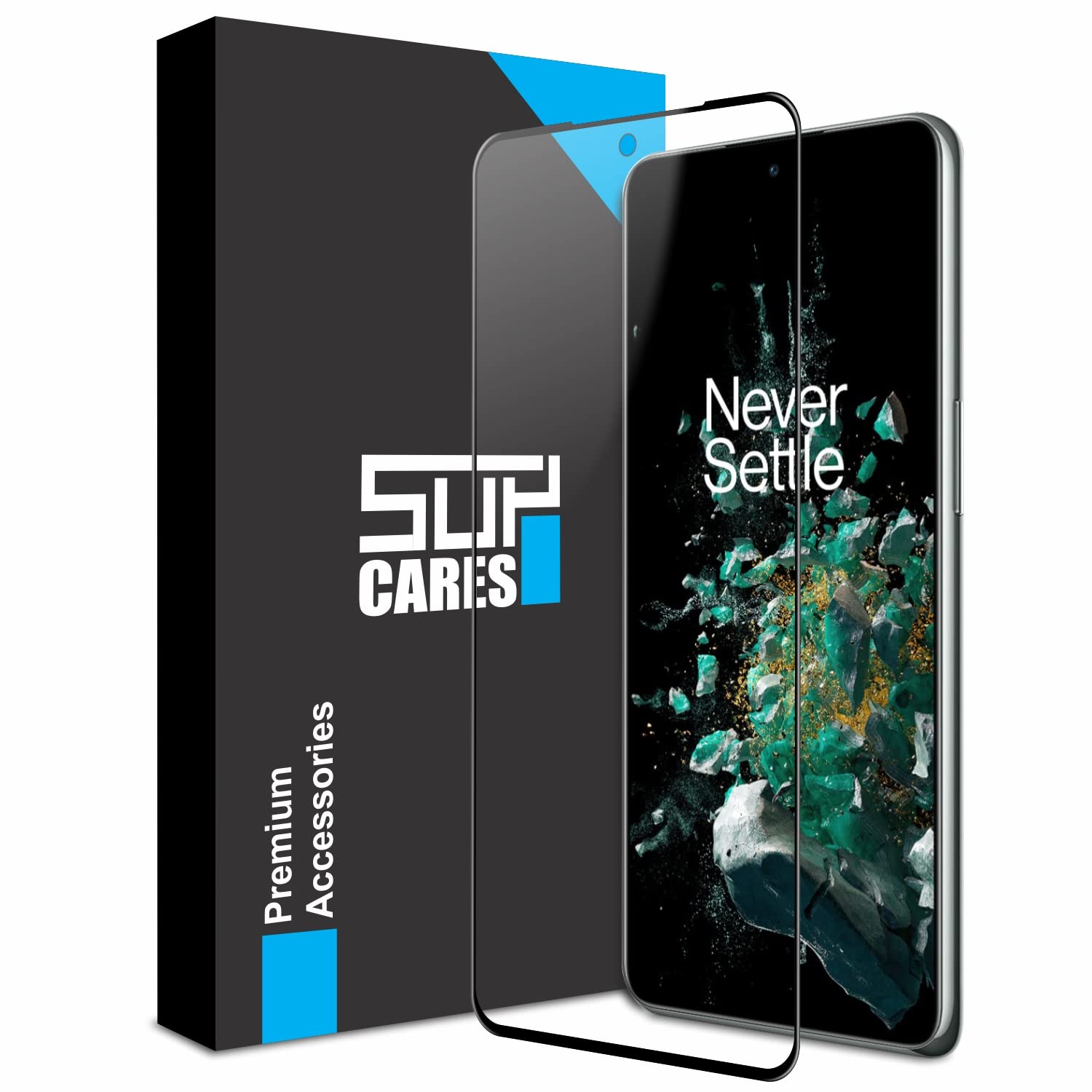 SupCares Tempered Glass for OnePlus 10R, 10R - Prime Edition, 10T (6.7 Inch) With Installation Kit | Military-Grade Gorilla Screen Protector | Edge to Edge Coverage | Black