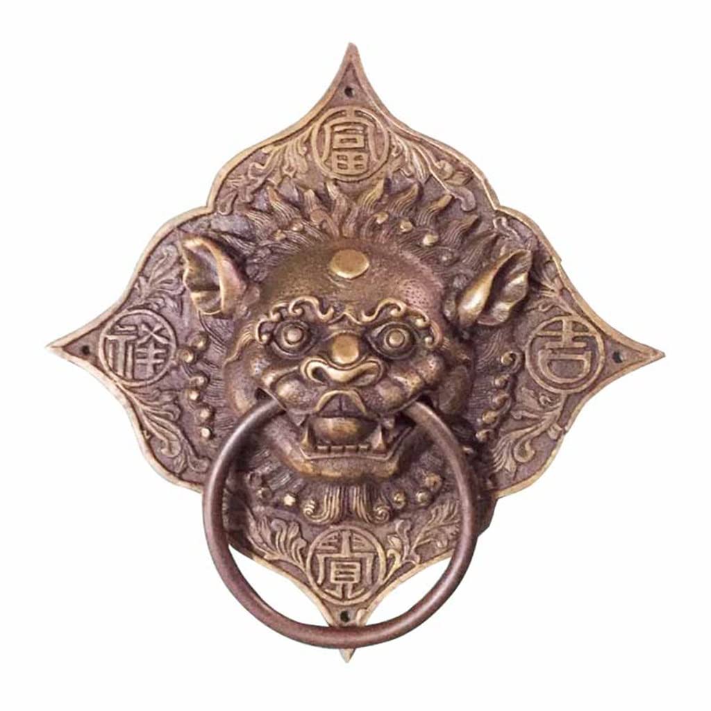Aldaba de puerta de latón fundido estilo vintage con tirador de anillo para casas