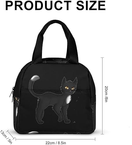 Miniatura 2 de Black Cat Warrior - Lonchera para mujeres y hombres, con aislamiento, reutilizable, bolsa de almuerzo