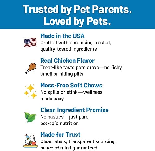 Miniatura 6 de Omega 3 para perros - Masticables suaves para apoyar las articulaciones de los perros - Suplemento de aceite de pescado para perros con EPA y DHA -