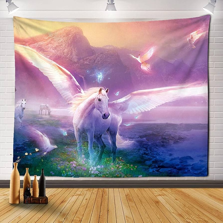 ★★ボッセ 壁飾り　男の子、女の子、ユニコーン 3点セット★★ Amazon.co.jp: ANLAI ユニコーンタペストリーペガサス自由奔放に生きる