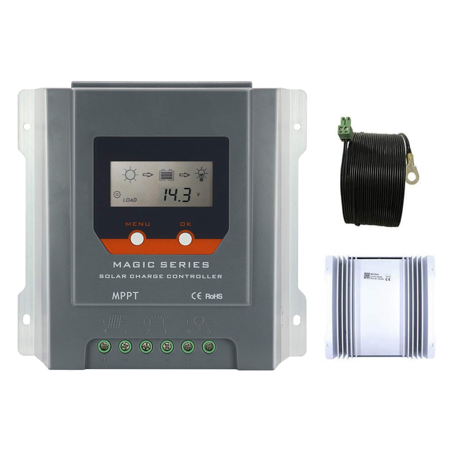 Buy PowMr 40A MPPT Charge Controller 12V 24V auto Negative Ground