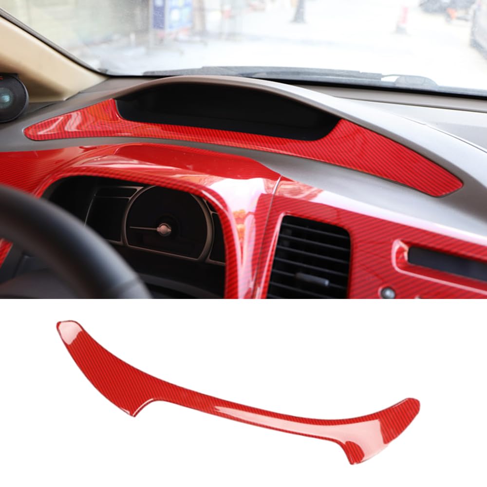 XITER 1pcs Middle Control Instrument Cluster Speedometer Strip Trim Frame Decorative Car Accessories for Honda Civic 2006 2007 2008 2009 2010 2011,Red