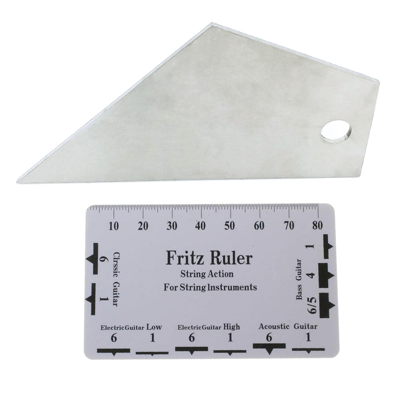 TUOREN Guitar Fret Rocker Leveling Tool Stainless Steel Guitar String Action Gauge Ruler with Guitar String Pitch Ruler, Guitar String Height Gauge Measuring Luthier Tool