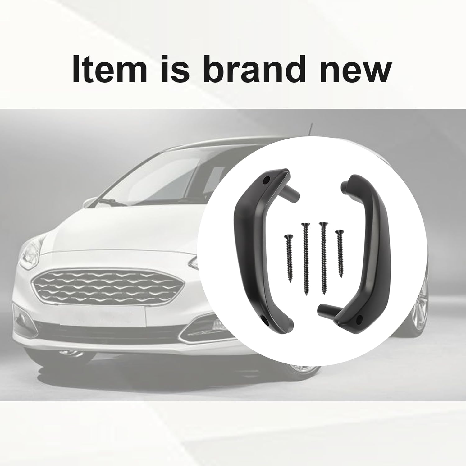 2PCS Interior Inside Door Pull Handle Driver and Passenger Side Compatible with Fiesta 2011-2020, Manual Window G2BZ-5823943-JA (Left & Right) Black