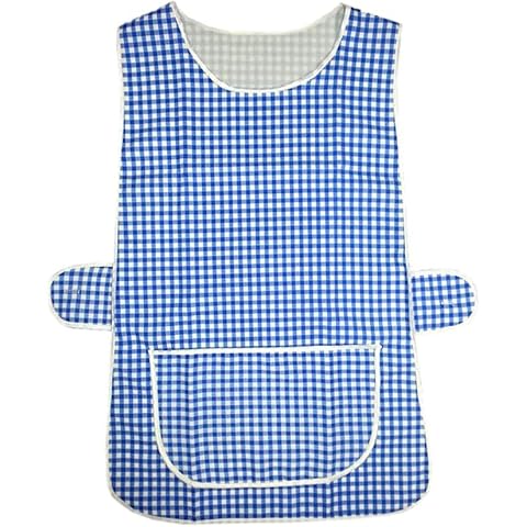 BILMASEE,s LADIES UNIVERSAL TABARD APRON, COLOR GINGHAM BLUE CHECK, SIZE MEDIUM WX, UK 12-14 Cover