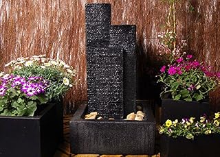 Primrose 92cm Cassia 3-Column Water Feature Fountain Cascade with LED Lights Indoor/Outdoor Use