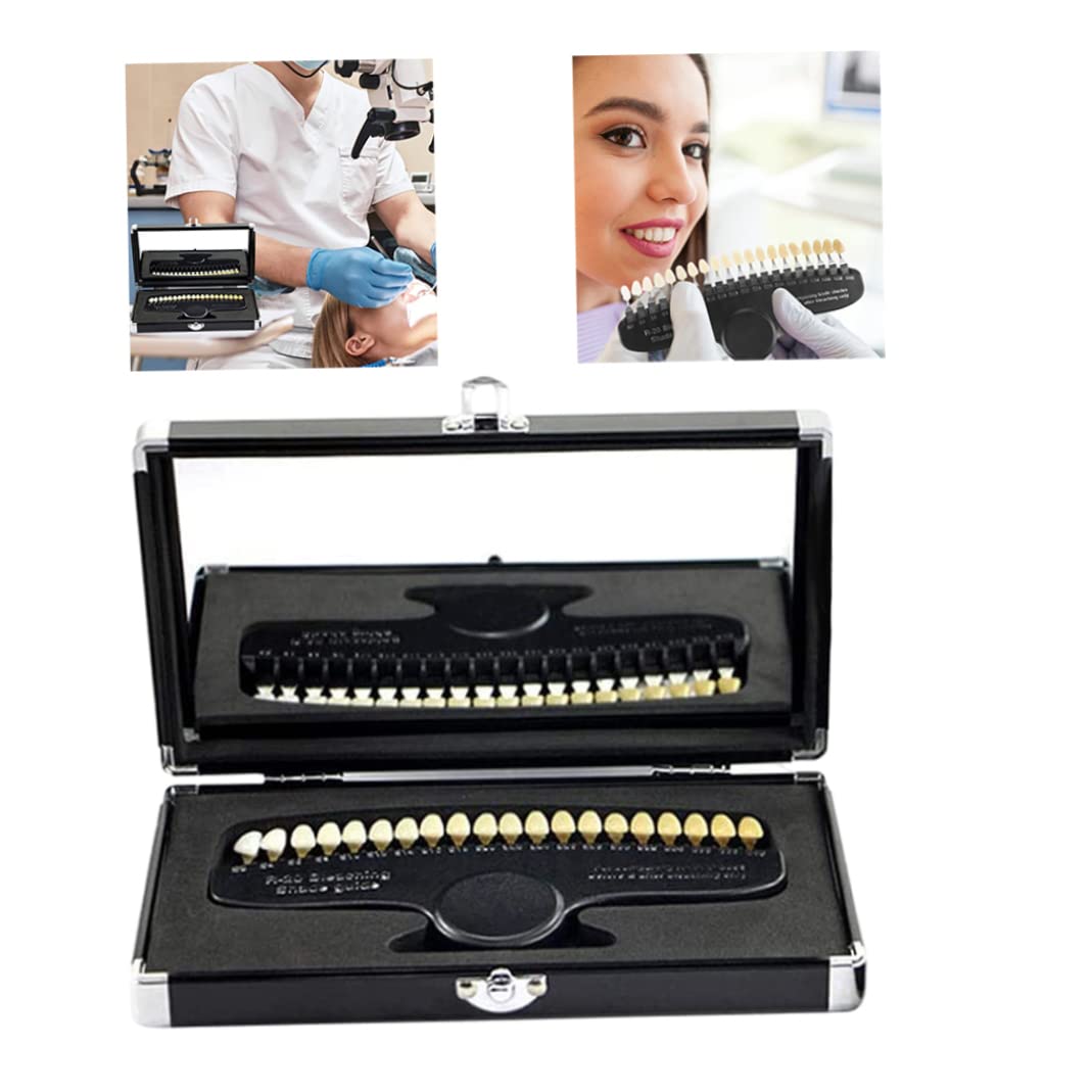 Outils de dentiste, guide de teinte dentaire à 20 couleurs Guide de teinte dentaire avec miroir dentaire de la teinte outils dentiste pour le suivi du dentiste