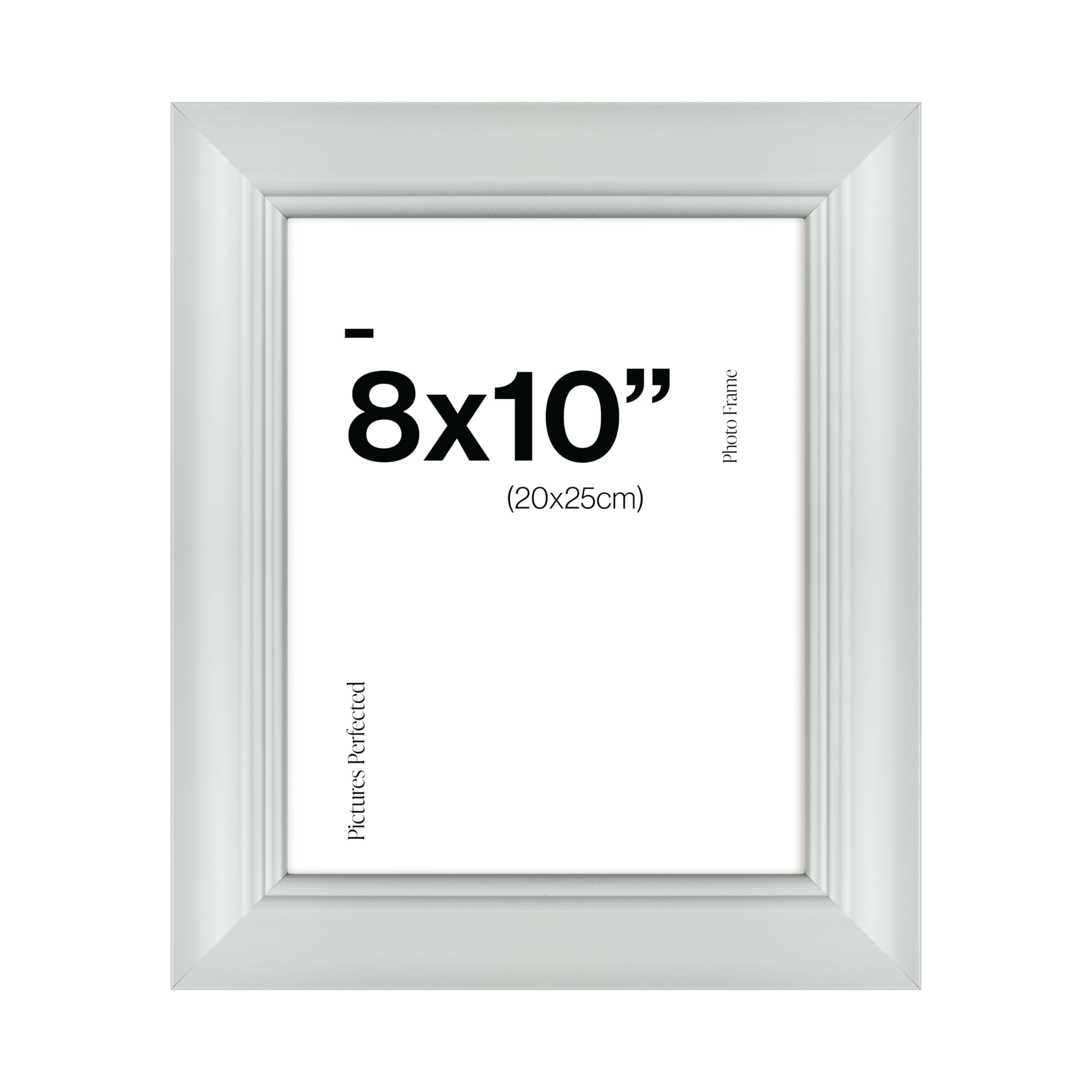 Traditional Grey 8x10 Photo Frame for 8x10 (20 x 25cm) Photos or Pictures, Plexi Glass, Freestanding or Wall Mounted Landscape or Portrait