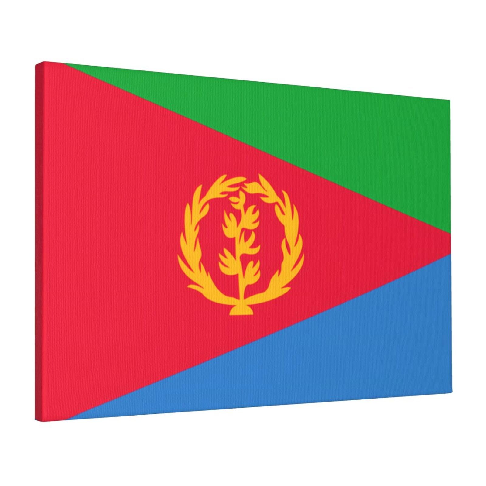 CNTDBU Eritrean flag Canvas Wall Art 16x24 Inch-Large Modern Painting Print for Living Room, Framed Ready to Hang Artwork for Bedroom