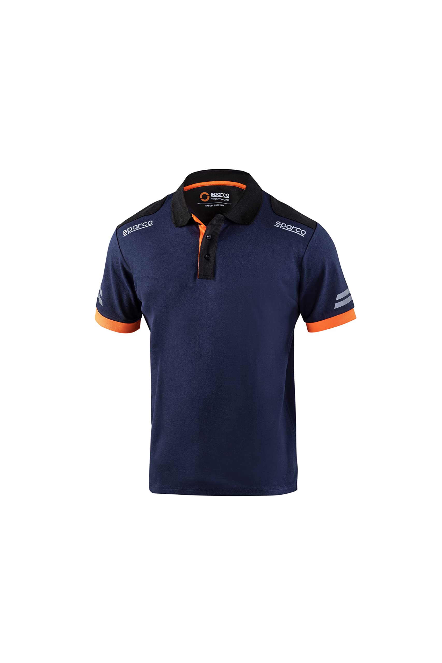 Sparco Polo da lavoro tecnica da uomo traspirante estiva. Maglia piqué con spalline rinforzate, alta visibilità. Modello Toledo. Taglia L