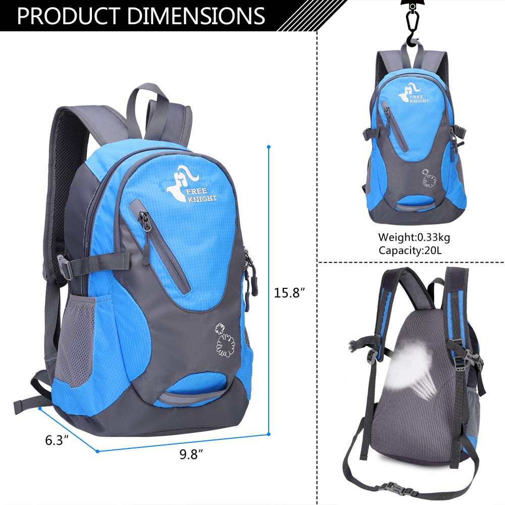 Petit sac à dos 20 l Sac à dos de randonnée Sac à dos de voyage étanche Léger, bleu marine, 20 Lang