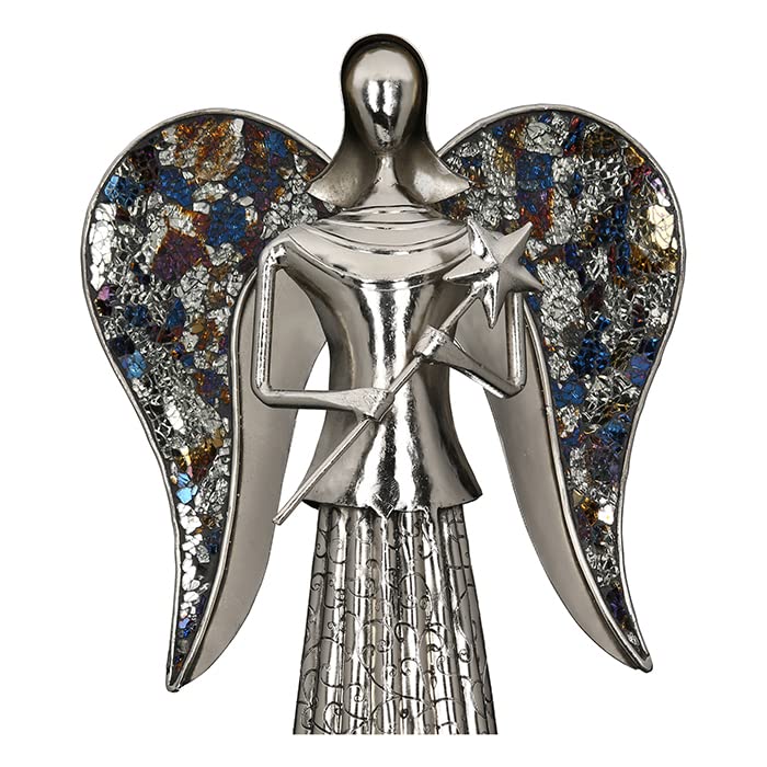 GILDE Deko Figur Engel XL - Weihnachtsengel - Höhe 60 cm, 84060, Silberfarben