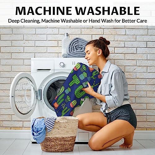 Cactus Throw Blanket - Soft, Fuzzy & Warm - 30x40 Inches Small Blankets for Lap, Crib - Dark Blue Aesthetic Throws Gift for Cactus Lovers