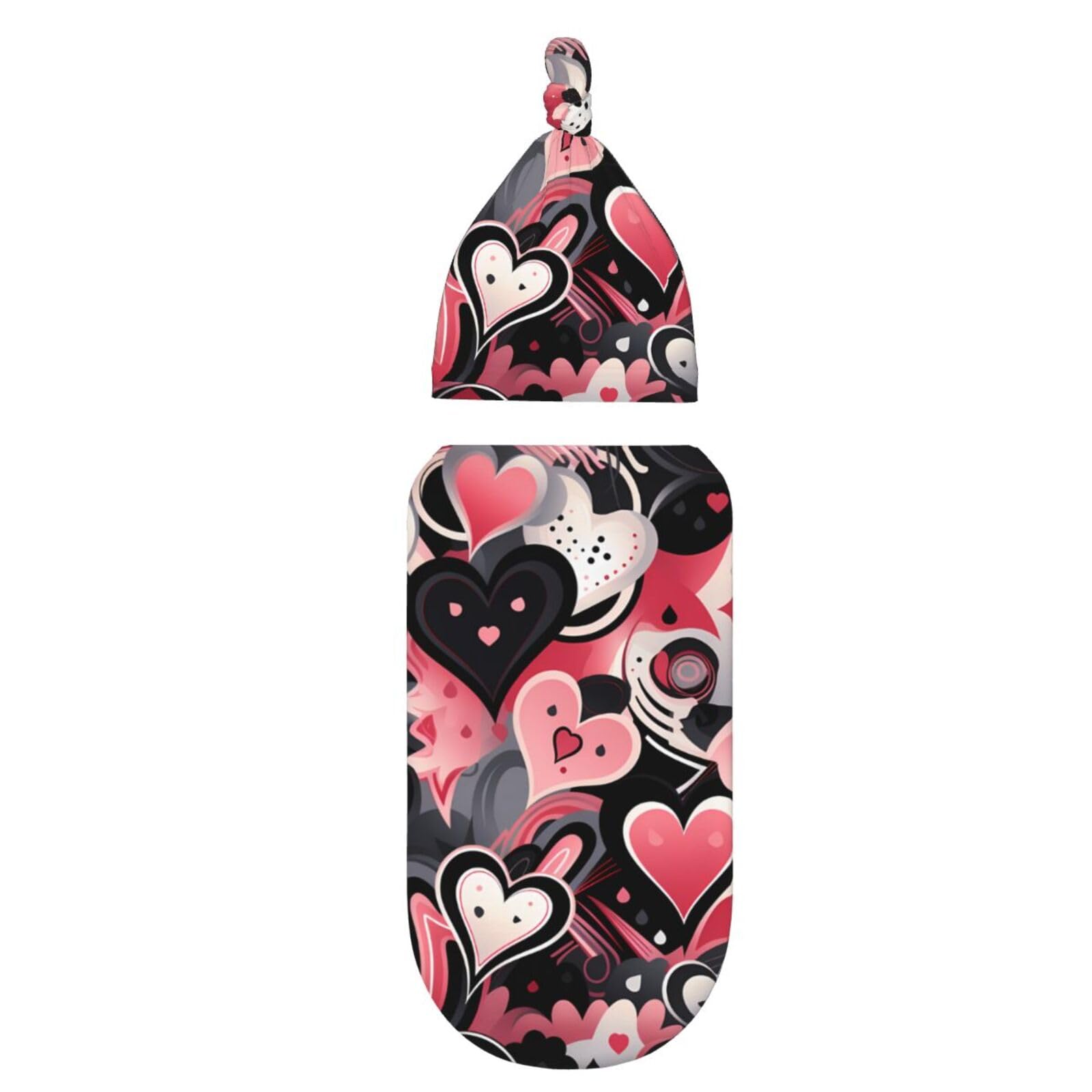 3d Cuore Swaddle Coperta E Cappello Set Per Neonati Avvolgere Accogliente Per Neonati Bambino Comfort 29x53 cm