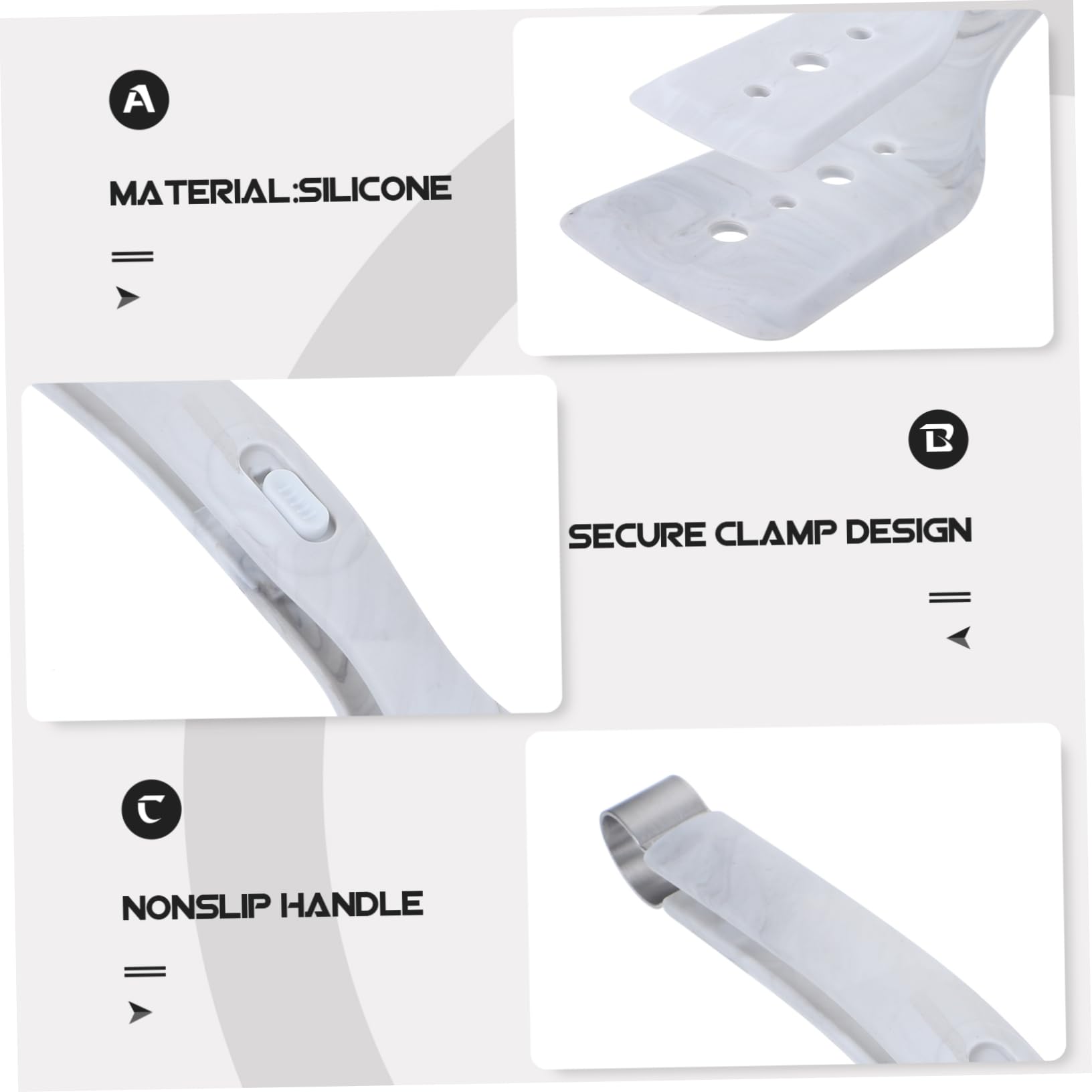 IMIKEYA 4pezzi Spatola in Silicone Con Pinza Per Cottura Antiscivolo e Perfetta Per Bbq e Cucina Per Girare e Servire Alimenti Design Pratico e Facile Da Pulire