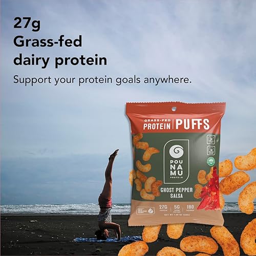 Miniatura 2 de Pounamu Protein Puffs  Salsa de pimiento fantasma  0.95 oz de proteína láctea de Nueva Zelanda de corral libre y 0.07 oz de azúcar, 0.18 oz de