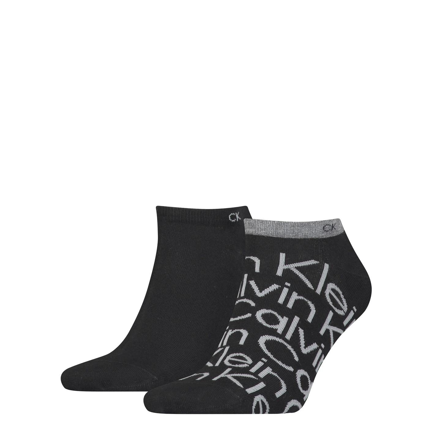 Calvin Klein mens Logo Men's Liner Socks 2 pack Sneaker, Black, 39/42