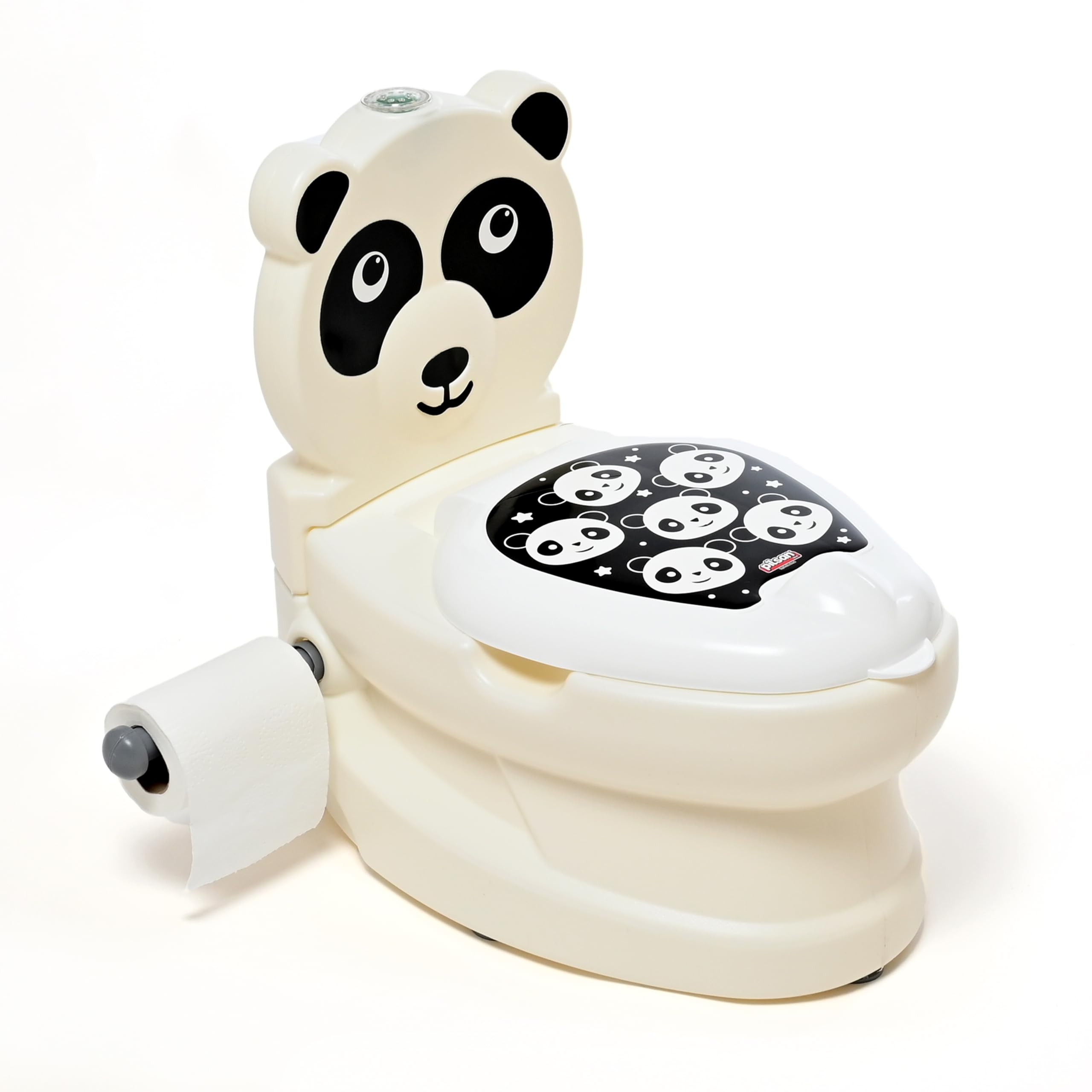 DIVCHI Potty Training Toilet With Life-like Flush Button & Sound & Toilet Paper Holder | Easy To Clean | Splash Guard | Anti-slip Base | Encourage Potty Training Practice (Panda)