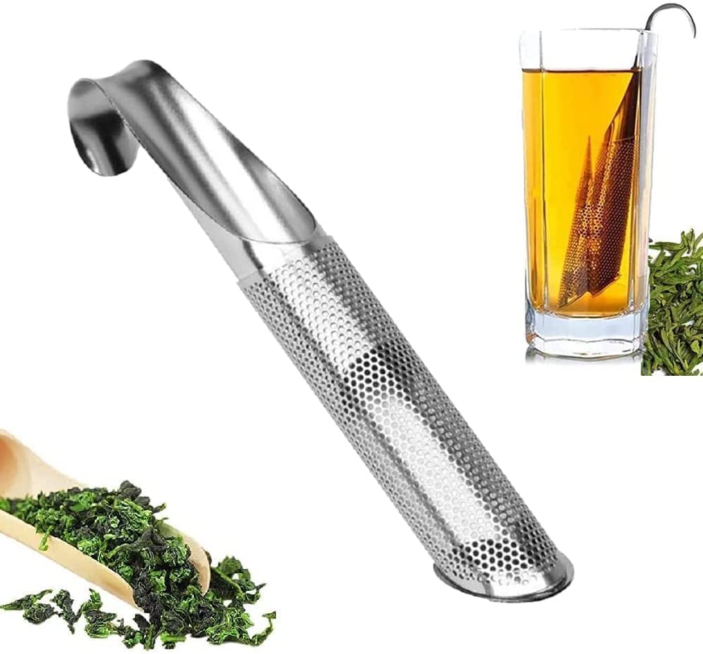 CREAMIC Stainless Steel Tea Strainer Wand, Stainless Steel Tea Infuser, Long-Handle Tea Filter Stainless Steel tea diffuser for loose tea, Rose, Coffee, Spices (1 Pcs)