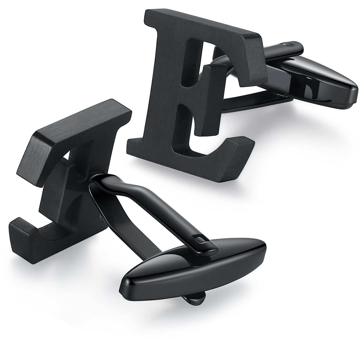 HONEY BEARMen's Stainless Steel Alphabet Cufflinks for Wedding Gift