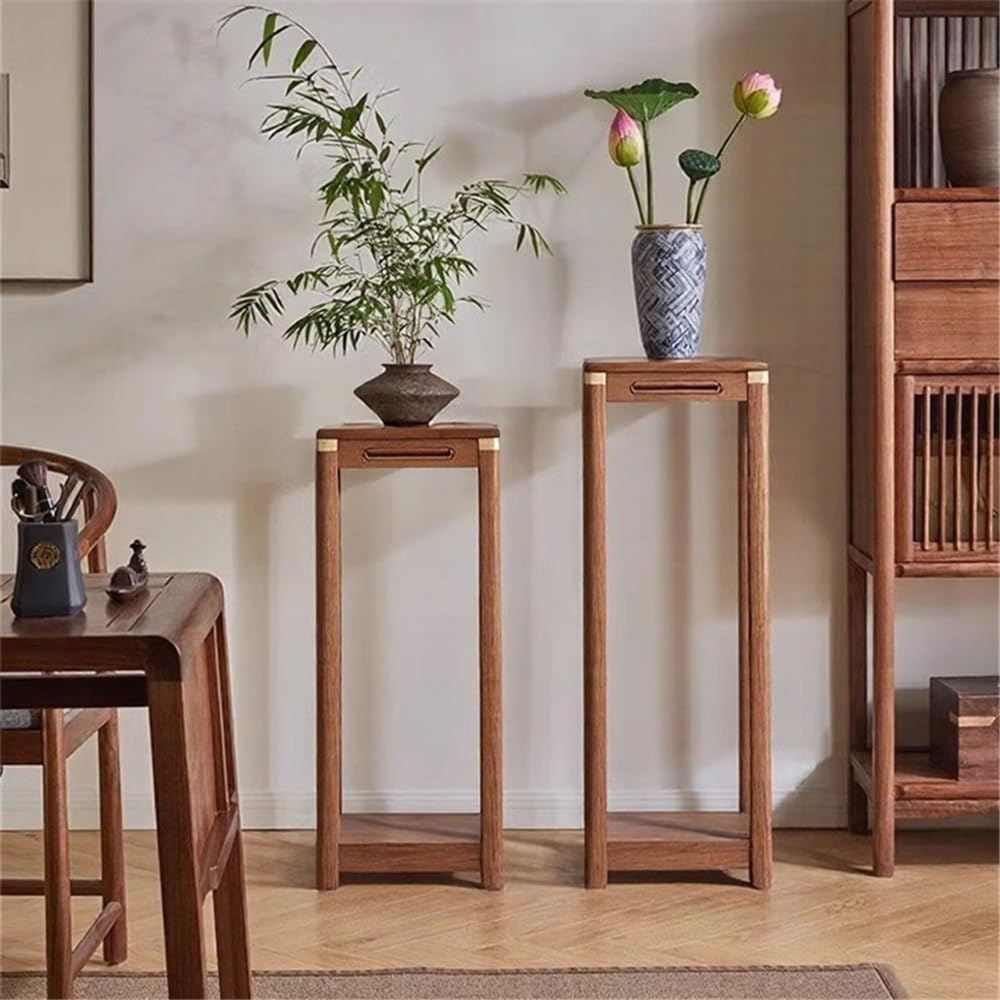 Sockel für Skulpturen Pflanzenständer aus Holz, Blumenständer for den Innen- und Außenbereich, Balkon und Garten Sockel