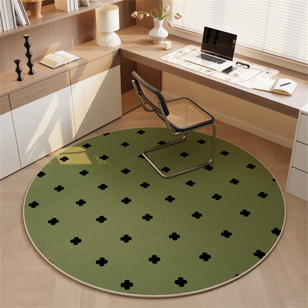SSDDLZEQ Premium durable range Minimalist-style Wooden Floor Mats For Computer And Gaming Chairs(Green Plus Sign,120cm)