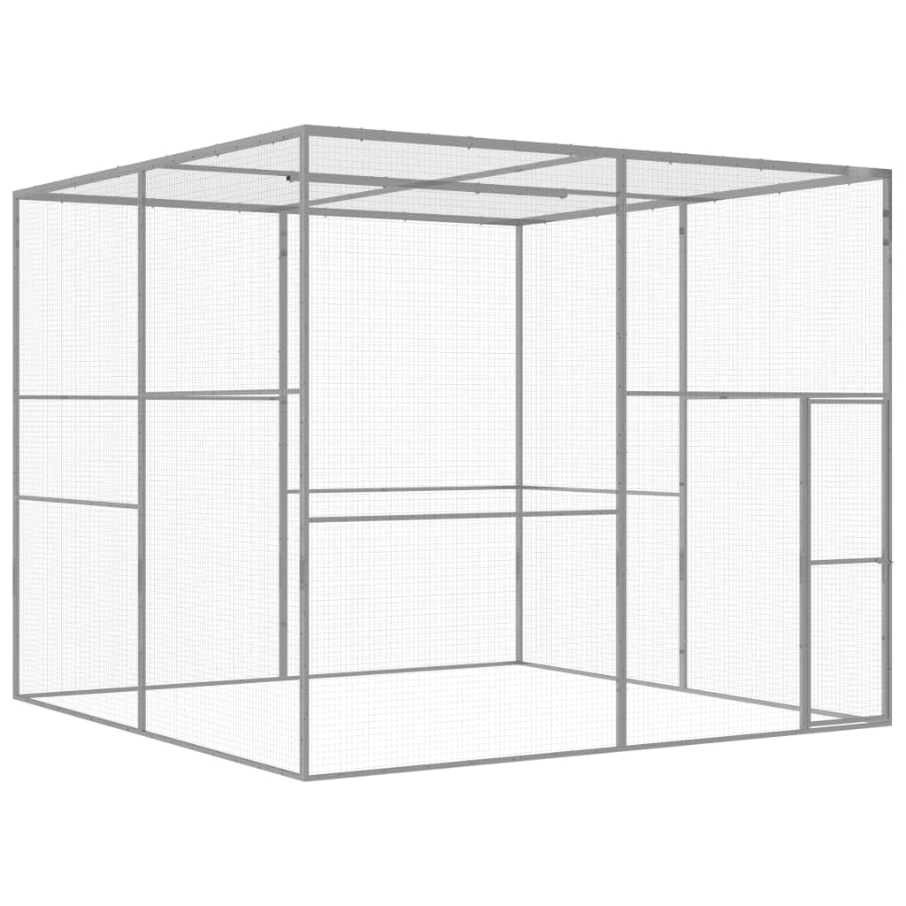 vidaXL Katzenkäfig 3x3x2,5 m Verzinkter Stahl